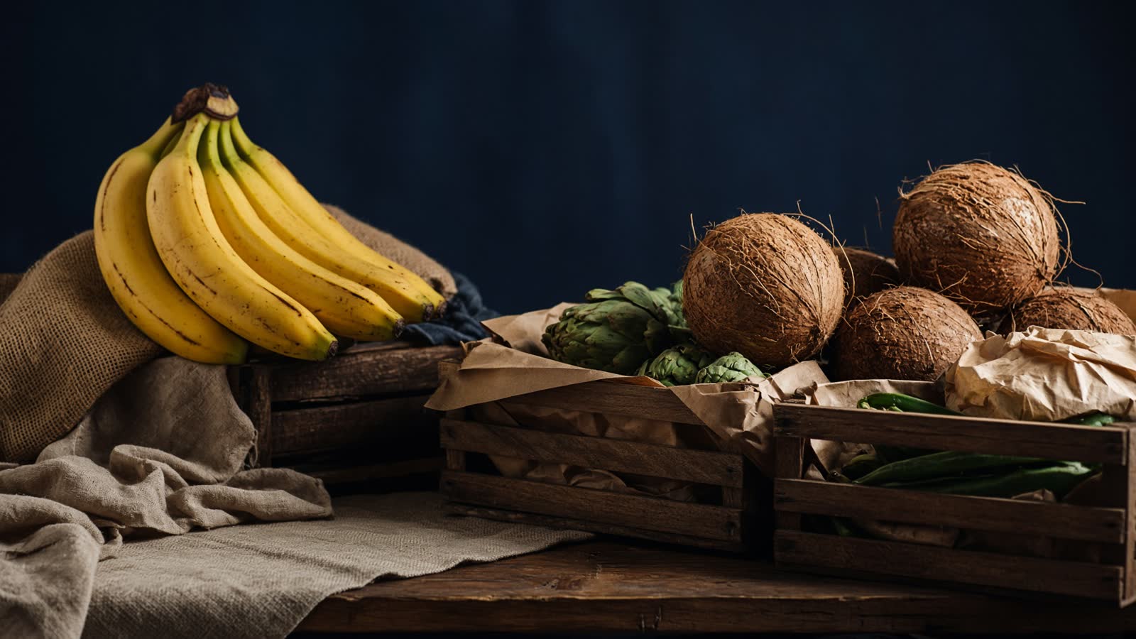 Étal de fruits sur une table de marché.